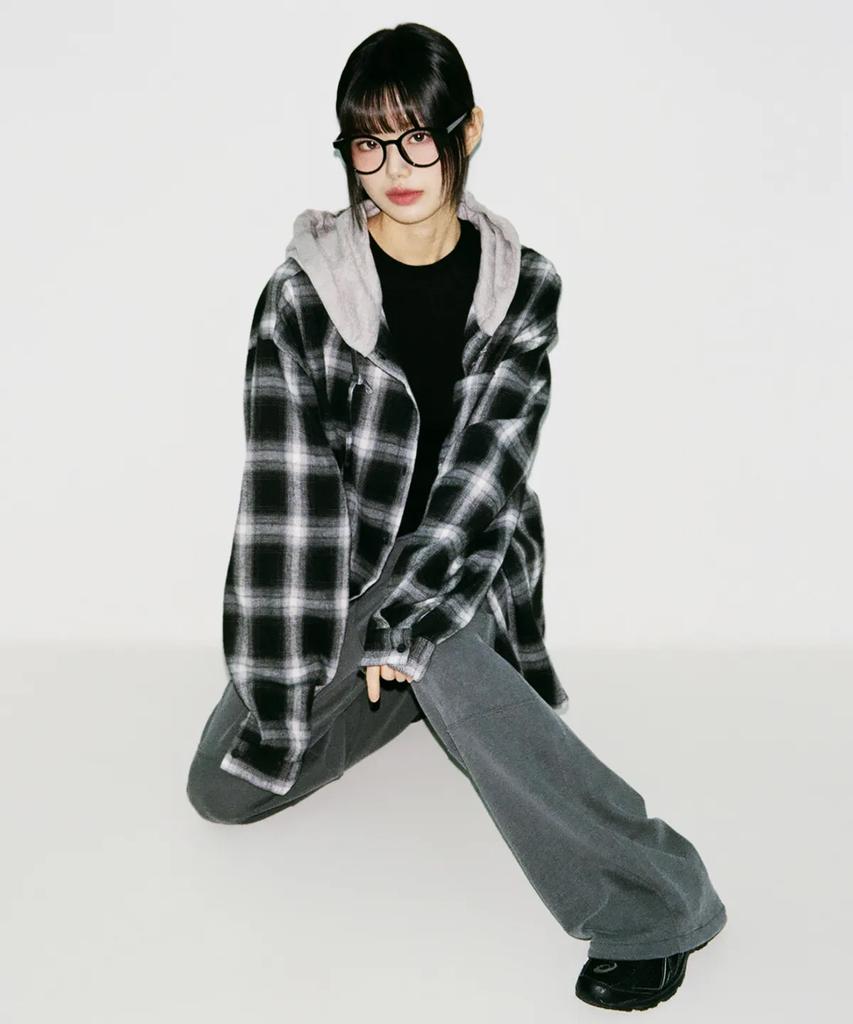 ACOVER Tartan Sweat Hoodie Check Shirt 3 Colors