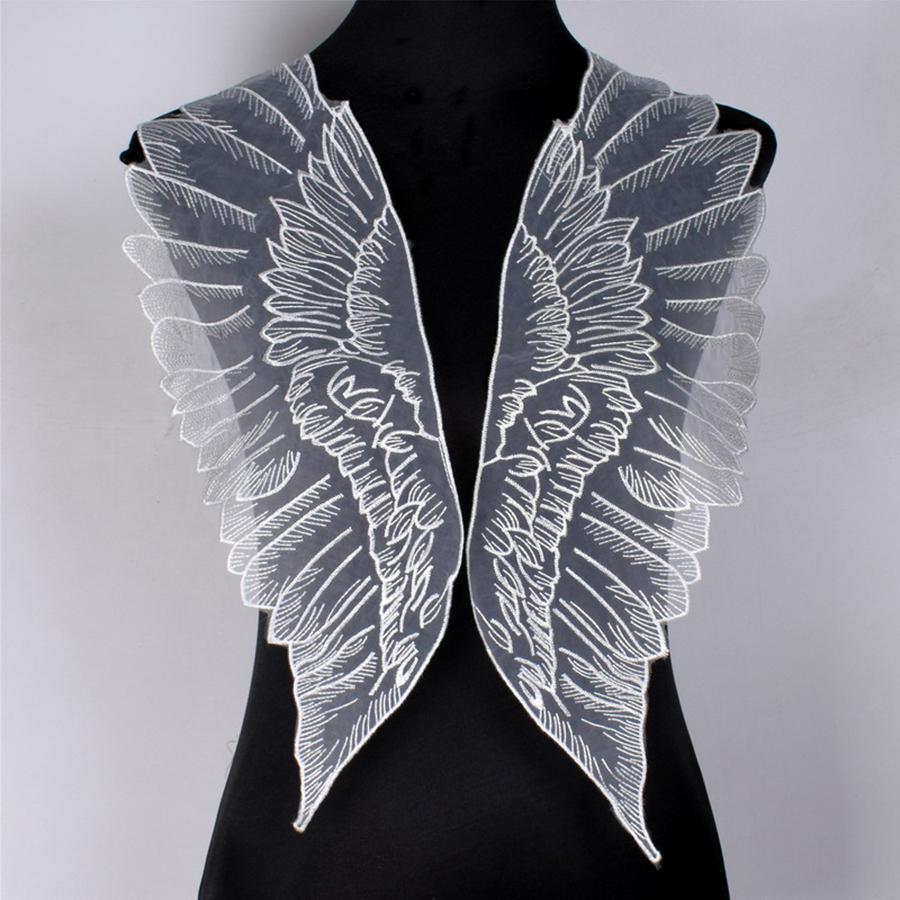 1 пара африканских кружевных тканей с крыльями ангела, свадебные украшения, отделка, сделай сам, водорастворимая вышивка, широкие кружевные ткани