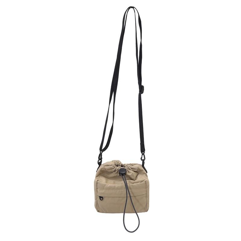 Original versatile mobile phone bag dopamine color scheme pleated drawstring bag fashionable and lightweight shoulder messenger bag