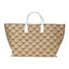 MCM Himmel Embroidered Brand Pattern Raffia Textile Jacquard Tote Bag Shopping Bag Shoulder Handbag Medium Women tote bags MWPFSAC02IN001