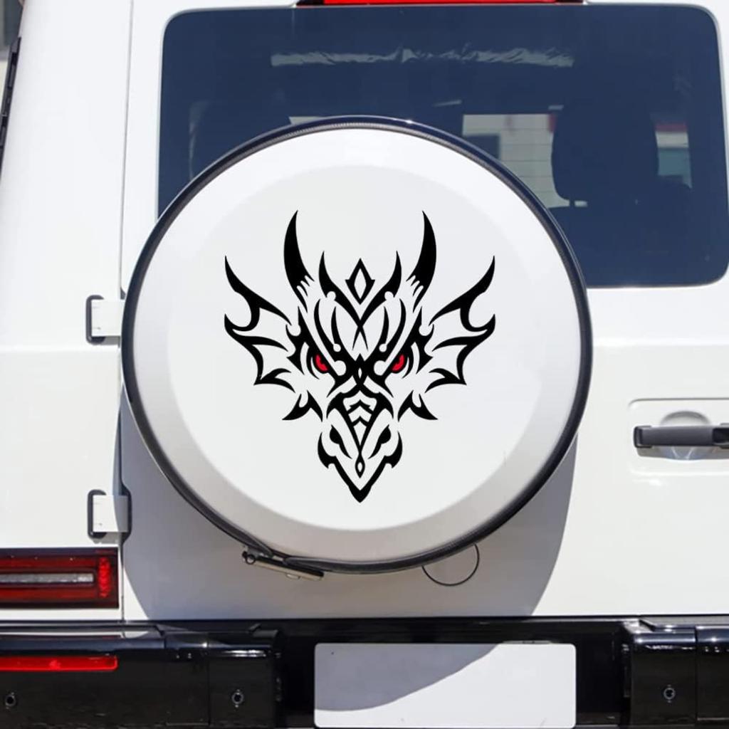 Car Decals, Self-Adhesive Vinyl Graphics Decals Car Hood Sticker Universal Scratch Hidden Car Stickers for Car Decoration (Dragon Head)