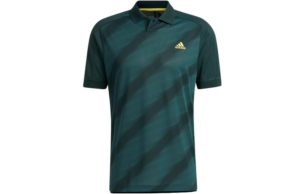 Adidas Polo Shirts Men's Dark Green Stand Collar Moderate Other HF9040