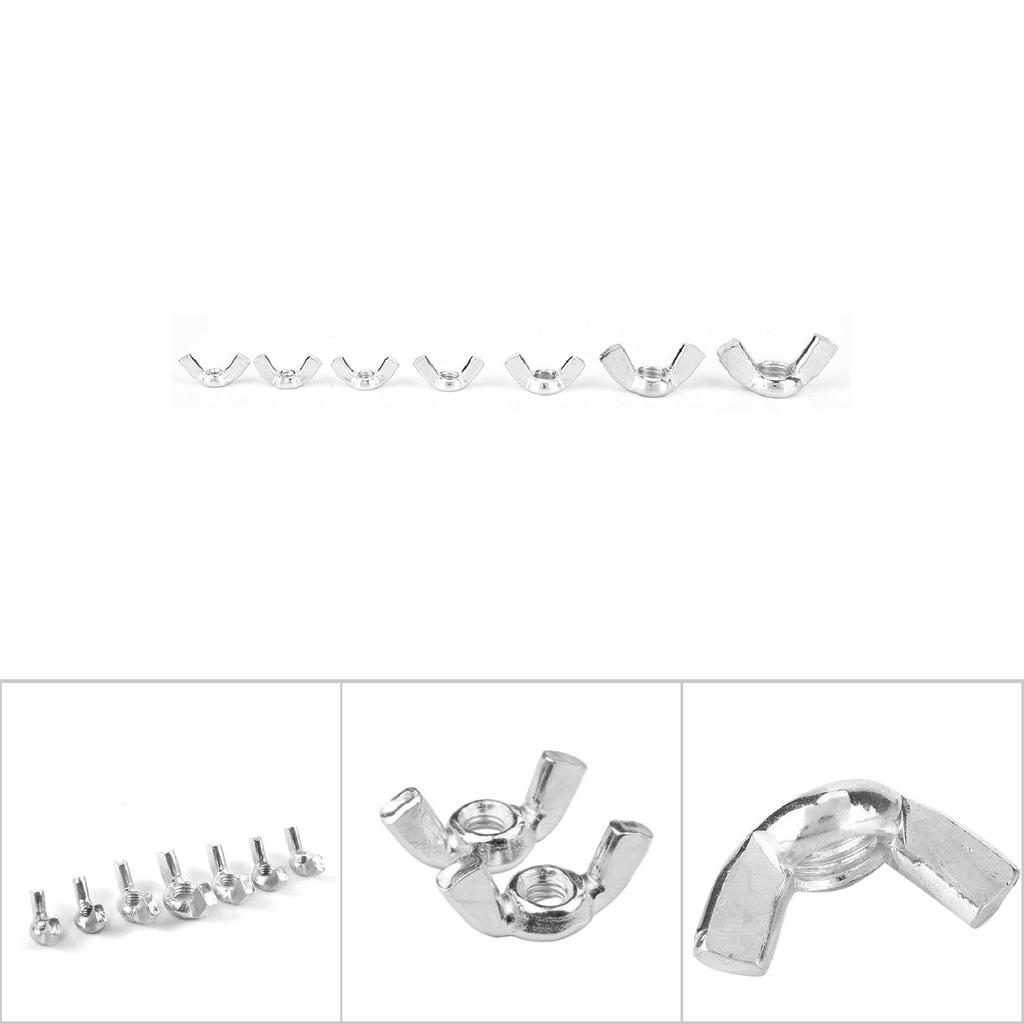 100PCS Wing Nuts Butterfly Nut M3M4M5M6M8M10M12 Carbon Steel Galvanized Fastener Tool