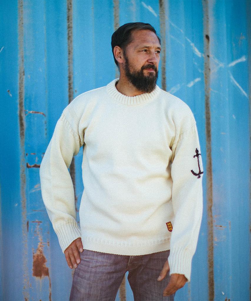 Geonjiulleunseu Crewneck Wholegarment Sweater - Aran