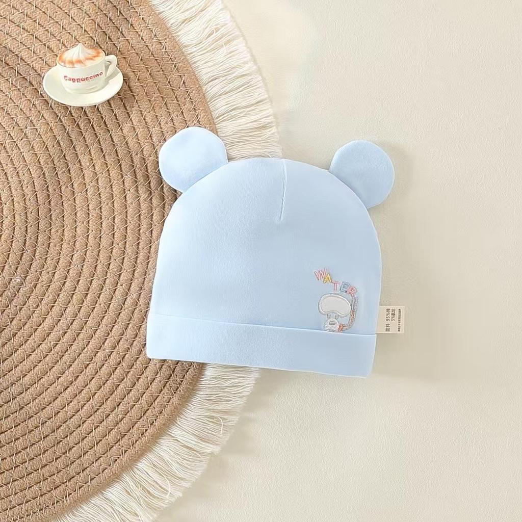 Pure Cotton Double Layer Newborn Hat for 0-3 Months, Suitable for Autumn/Winter