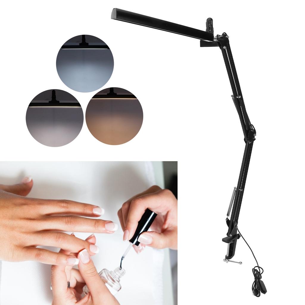 Swing Arm Desk Lamp with Clamp Eye Caring Folded Table Light for Nail Art Tattoo