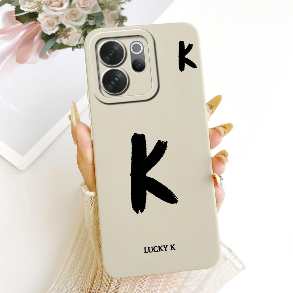 For Vivo V70 / V70 Elite 2026 Lucky Initial Letter Phone Case For Vivo V 70 V70Elite 5G V2538 V2548 Soft Silicone Cases Bumpers
