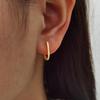 S925 Silver Cubic Zirconia U-shaped Small Rectangle Zircon Inlay Instagram-style Minimalist Luxury Hoop Earrings Huggie Earing