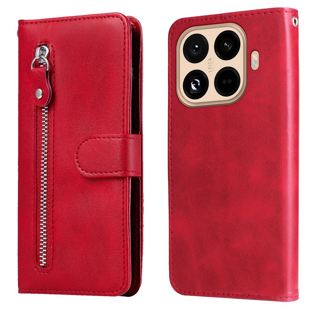 For Xiaomi 15T Pro PU Leather Cases with Zipper Pocket Wallet Phone Cover Stand