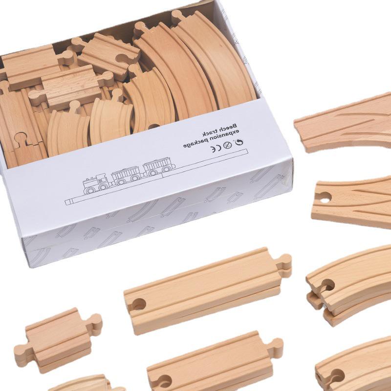 Wooden Electric Train Track Building Blocks - Compatible with Thomas