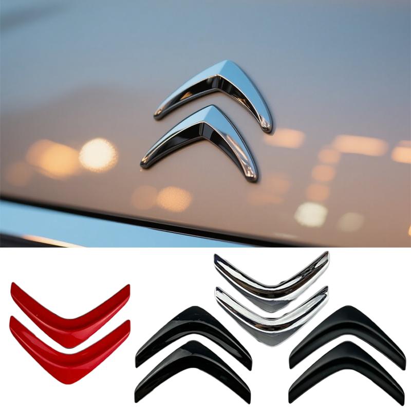AFD1 10.2*8.6cm Metal Emblem For Citroën C4 C3 C5 C1 DS3 DS5 DS4 Picasso Front Rear Logo Badge OEM Style Replacement Glossy Black