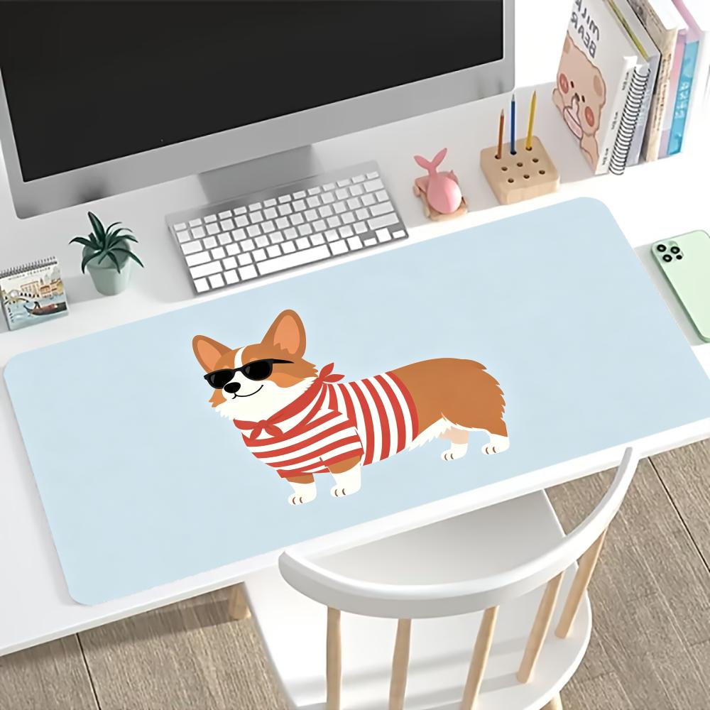 Mouse Pad Cute Dachshund Puppy Print Anti Slip Rubber Desk Mat Stitched Edge Keyboard Pad For Pc Laptop Gaming Office Decor