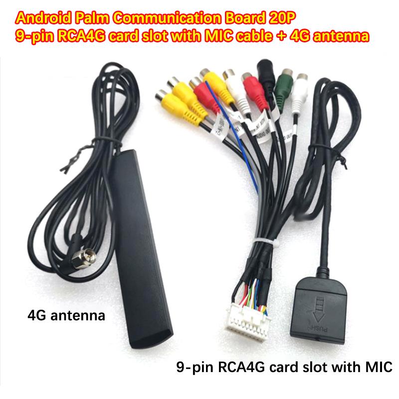 Car Radio Rca Output Wire Harness Wiring Connector Adaptor Cable 4G Sim Car Slot Car Radio +4G Antenna Cable