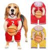 Баскетбольный костюм для собаки с мячом на Хэллоуин, баскетбольная майка для питомца, собака, держащая мяч, баскетбольная форма, нарядный наряд