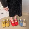 Fashion 2025 Spring Retro Single Shoes Comfortable Rubber Bottom Ladies Sandals Wider Toe Box Ballerina Slippers Style