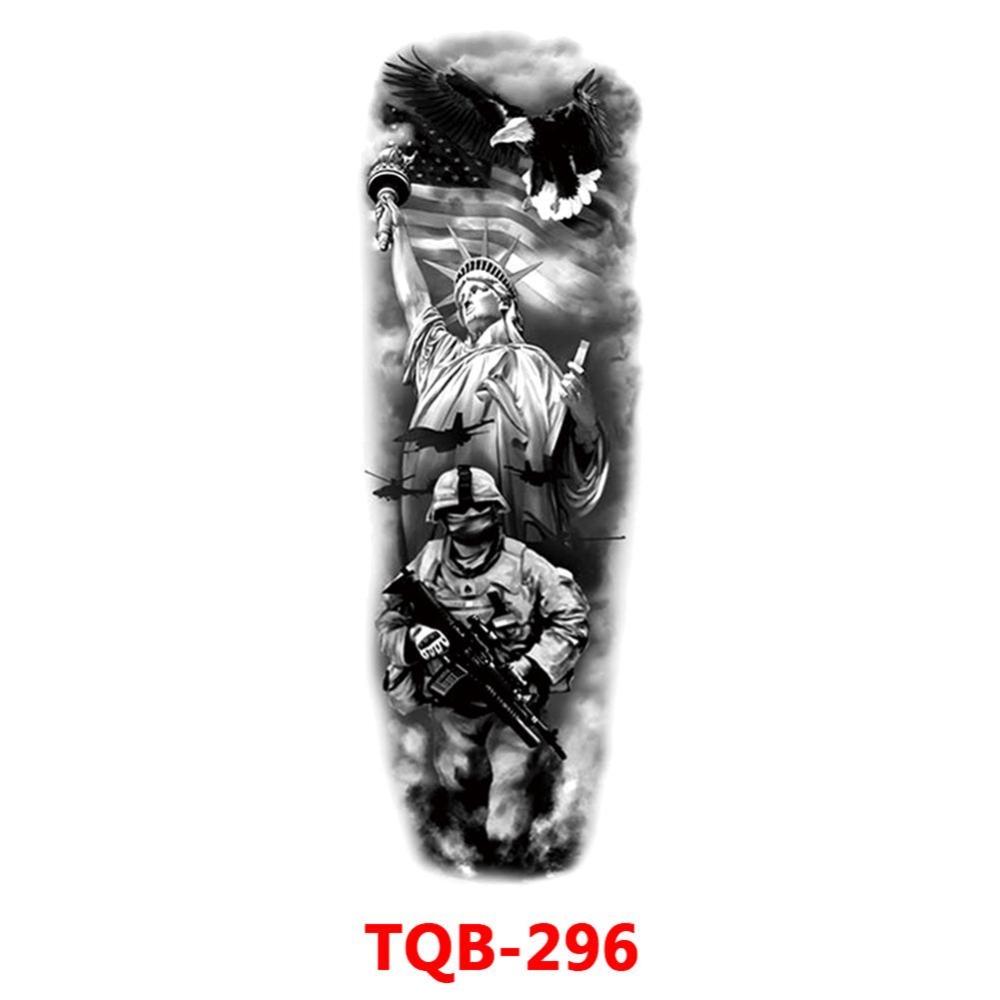 Full Arm Fake Tattoo Sleeve Men and Women Temporary Tattoo Sticker Lion Werewolf Cross Big Arm Tattoo Waterproof