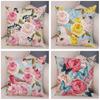 Rose Red Flower Pillowcase Decorative Bird Flower Plant Pillowcase Cushion Sofa Home Car