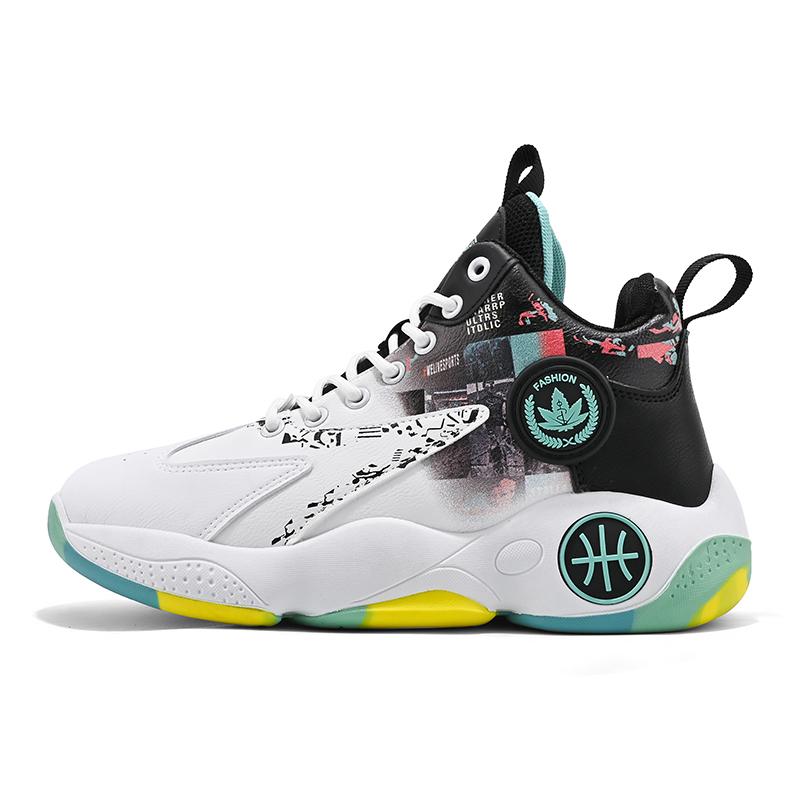 Новые баскетбольные кроссовки мужские актуальные боевые повседневные кроссовки хипстерские на шнуровке высокие уличные модные сращивание противоскользящие амортизирующие