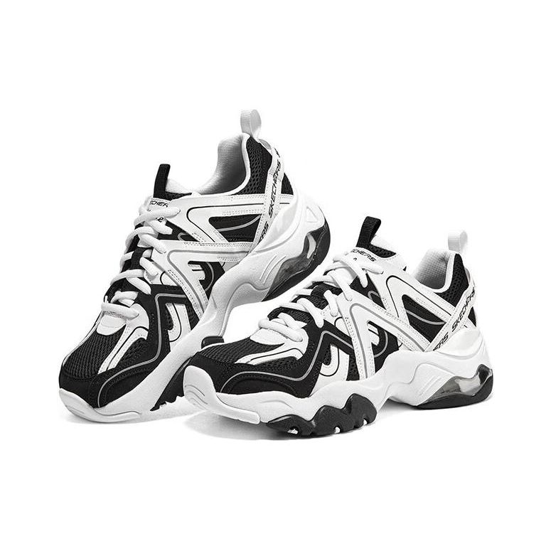 Skechers DLites 3.0 Спортивные кроссовки из воздушной сетки Универсальные Прочные Низкие Папины кроссовки Женская кроссовка Черно-белый 896233-BKW