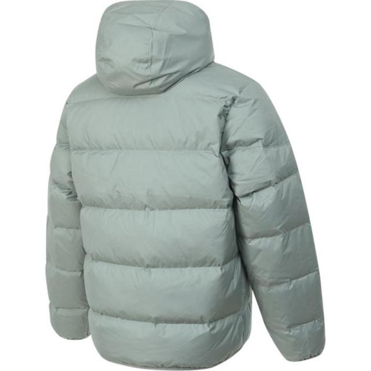 Nike Однотонная куртка с капюшоном на молнии, модная, универсальная, с длинным рукавом, пуховик, мужская куртка, светло-серая, HQ0897370