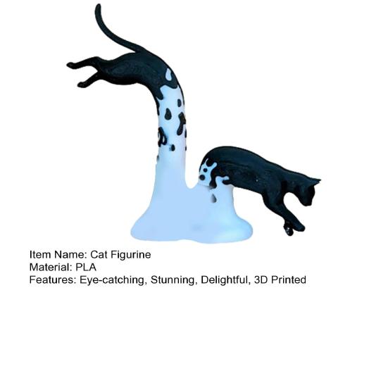Фигурка кошки Yousheng, напечатанная на 3D-принтере, оригинальная статуэтка прыгающей кошки, коллекционная скульптура животного для декора дома, рабочего стола, полки