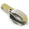 Camping Utensil with Key Ring 4-in-1 Stainless Steel Spoon Knife Fork Bottle Opener Folding Pocket Kit Travel Backpacking Cutlery Multitool
