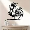 Металлический настенный декор в виде петуха Фермерский дом Рустик Статуэтка Устойчивый к погодным условиям Железо Черный Силуэт Дом Подарок