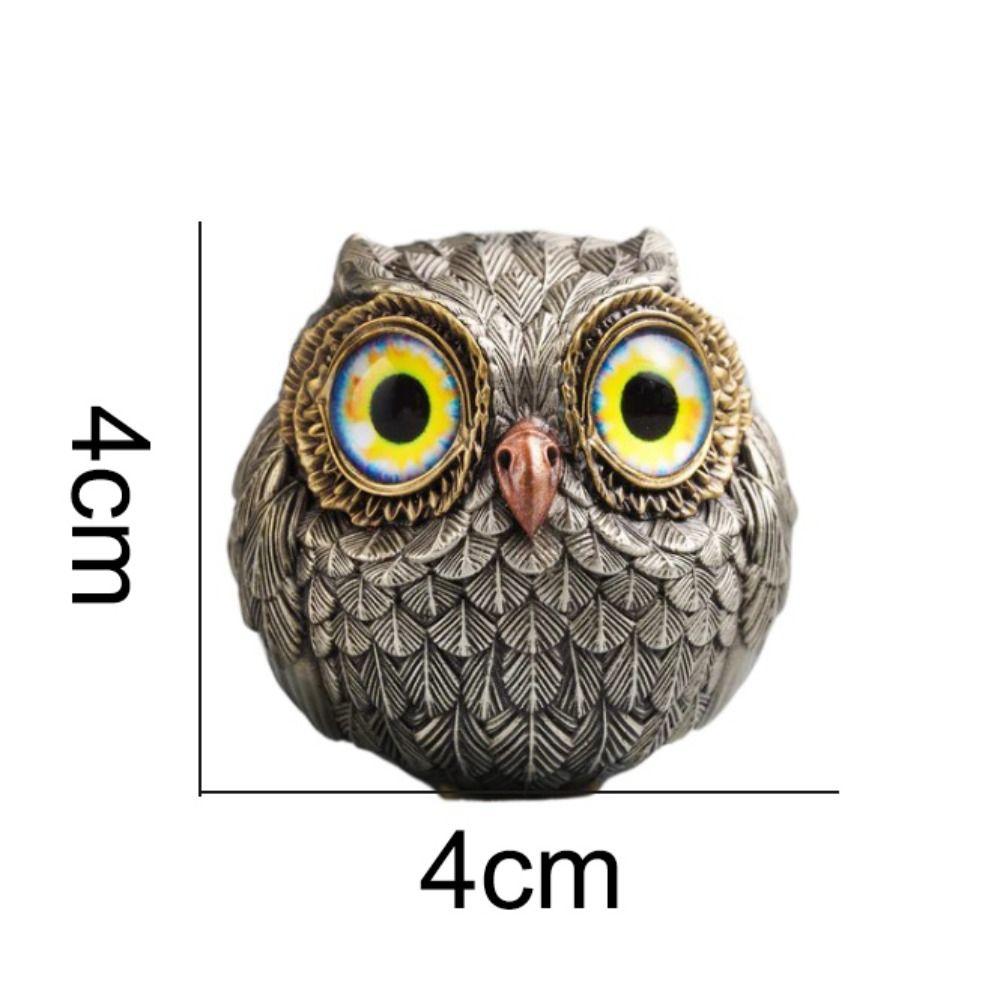 Lucky Owl Owl Mini Statue Realistic Owl Ornament Creative Owl Figurine Beads  Desktop Decoration