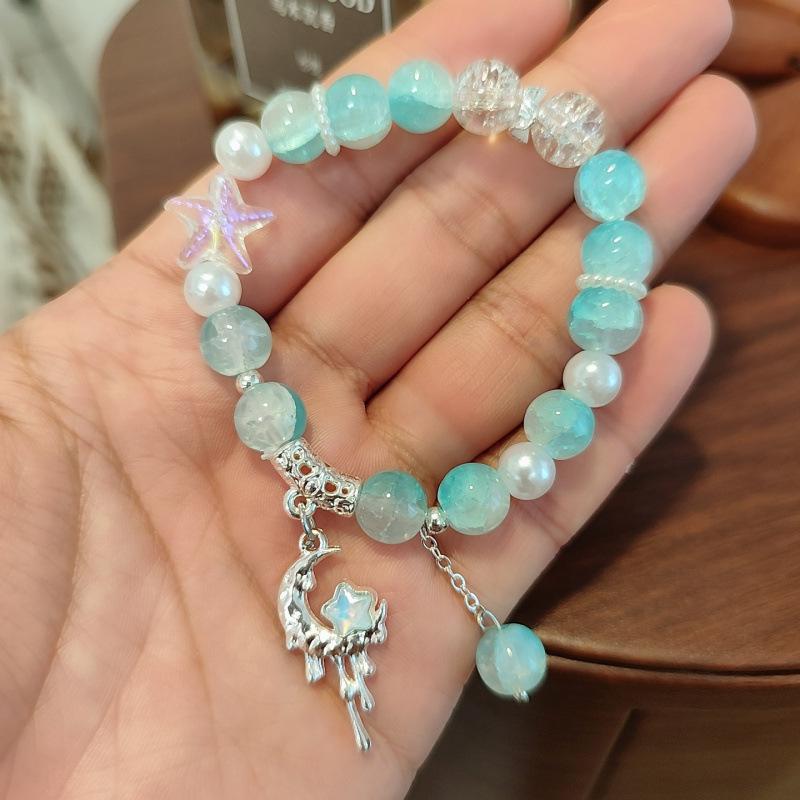 Starfish Fairy Crystal Bracelet - Sweet Starry Sky Moon Design for Women and Students