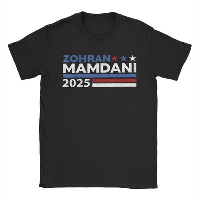 Zohran Mamdani Хлопковая Футболка 100% для Мужчин Летняя Y2K Смешные Футболки С Круглым Вырезом Модные Крутые Футболки Оверсайз С Принтом