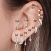 1 шт. Серьги-гвоздики для пирсинга уха Helix Daith на короткой цепочке для женщин, Звезда Сердце, Хрящ уха, Козелок, Кольцо, Модные украшения Y2k