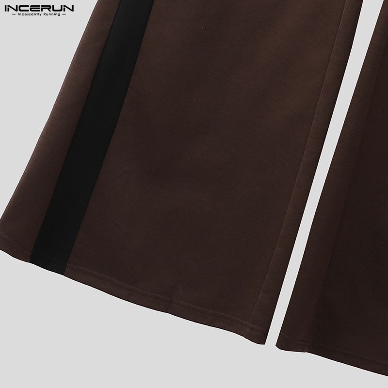 INCERUN Мужские повседневные длинные спортивные брюки с drawstring, эластичным поясом, капюшоном, расклешенные брюки
