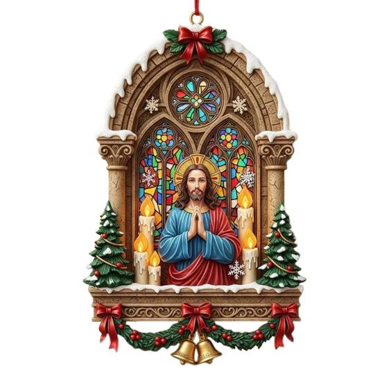 Рождественские Иисусовы Украшения Религиозные Акриловые Подвесные Украшения на Рождественскую Елку Христианский Памятный Подарок для Дома