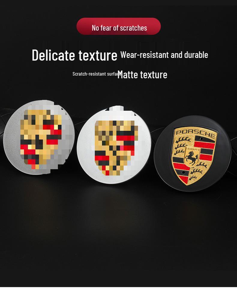 Совместимые колпачки на диски Porsche для Cayenne, 911, Panamera, Macan - Цветной логотип, Центральные колпачки на шины