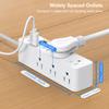 3-sided 9 AC Outlets US Plug Multitap Socket Extension Cord Electrical Power Strip with USB Type C Fast Charging Network Filter