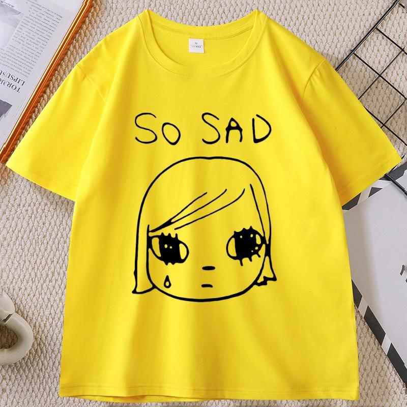 Yoshitomo Nara Sad Vintage Tshirt Vintage Japan Party Cotton Short Sleeve Tshirt Unisex Women Casual Round Neck Printed Tees