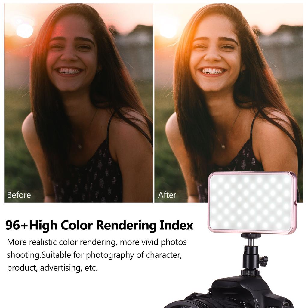 FL-08 Mini LED Video Light Panel Photography Fill-in Light 3000K-5500K Dimmable Built-in