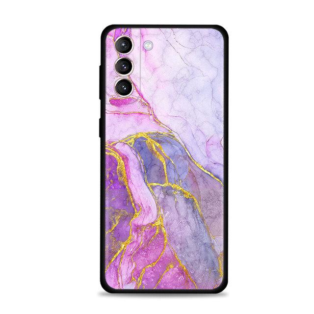 Чехол для Samsung Galaxy S22 S21 S20 Ultra Fe S10 S9 S8 Plus S10e Note 20ultra 10plus, чехол Beauty Marble Gold Texture Quicksan