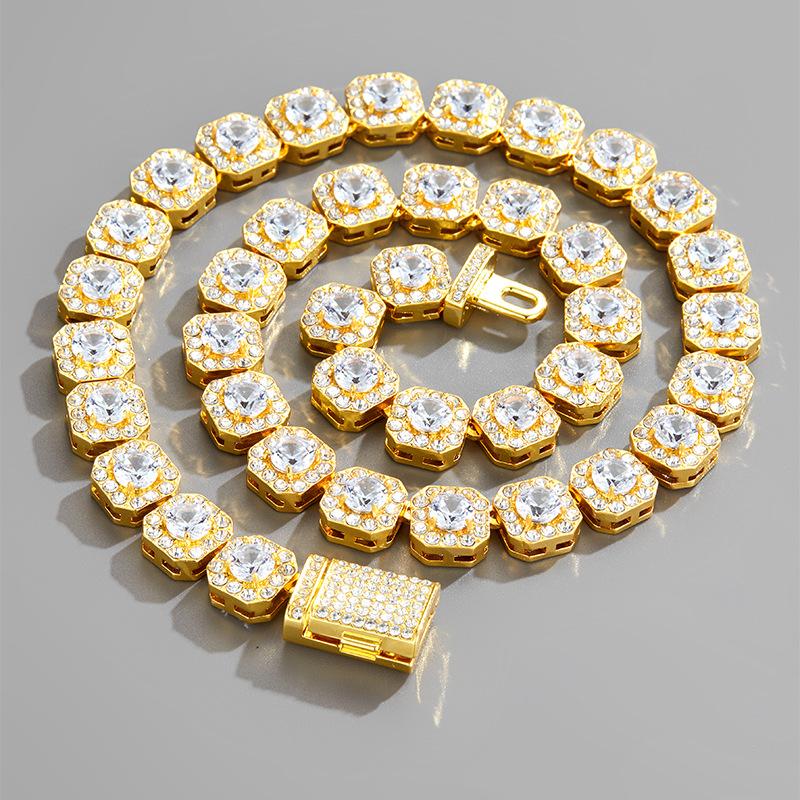 Ожерелье из сахарной цепочки в стиле хип-хоп, высококачественный дизайн, чувство 11 мм, циркониевое ожерелье из сахарной цепочки, кубинская цепочка