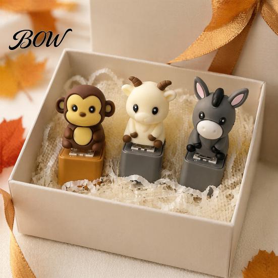 Adults Sensory Toy Animal Keyboard Fidget with Light Sound, Rechargeable Cow Goat Tactile Feedback Office Desk Monkey Pigeon Finger Clicker,