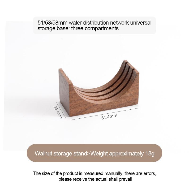 Держатель сетки фильтра для кофе эспрессо, кронштейн сетки шайбы для приготовления кофе, деревянная подставка из орехового дерева для сетки шайбы 51 мм/54 мм/58 мм