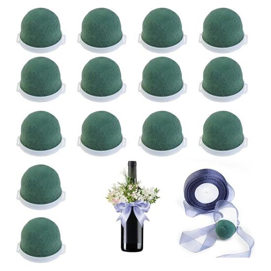 12/24 шт. Круглые блоки из цветочной пены, Портативные блоки из пены для цветочной композиции, Водоудерживающая пена, Держатель для цветов для украшения бутылок, Свадьба