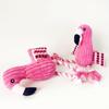 Dog Plush Toys,Cute Flamingo Squeaky Teething Toys for Puppy, Interactive Stuffed Dog Chew Toys for Small-Large Dogs