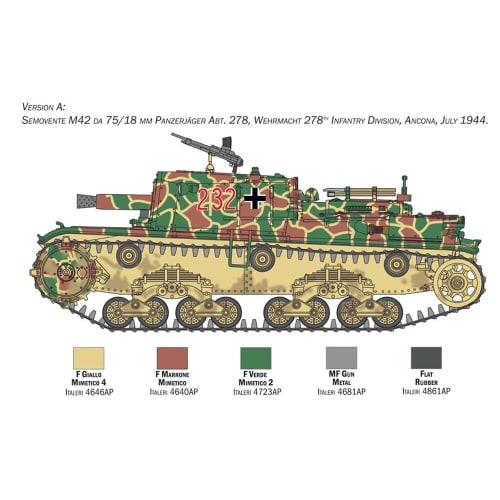 Italeri Tamiya 1/35 Military Series No. 6569 Italian Army Semovente M42 Da 75/18 Plastic Model 38569