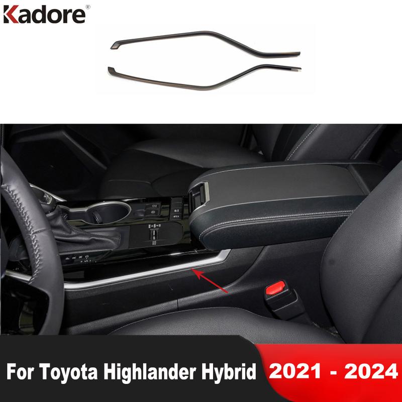 For Toyota Highlander Hybrid - 2024 Wood Grain Car Center Console Gear Shift Box Panel Cover Trim Interior Accessories