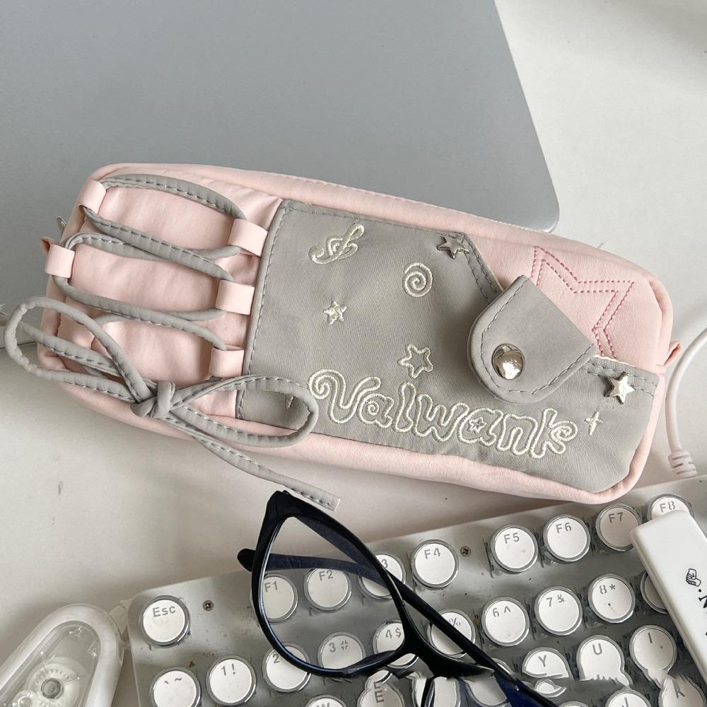 Large Capacity Pen Bag Zipper Stationery Organizer INS Pencil Case Students