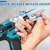18V Brushless Drill Cordless Electric Impact Wrench Rechargeable 1/4 Square Drive Wrench Power Tool