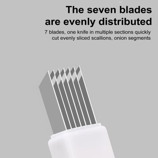 1/2/3 шт. резак для лука с защитным ограждением, измельчитель зеленого лука из нержавеющей стали, нескользящая ручка, 7 лезвий, кухонные инструменты