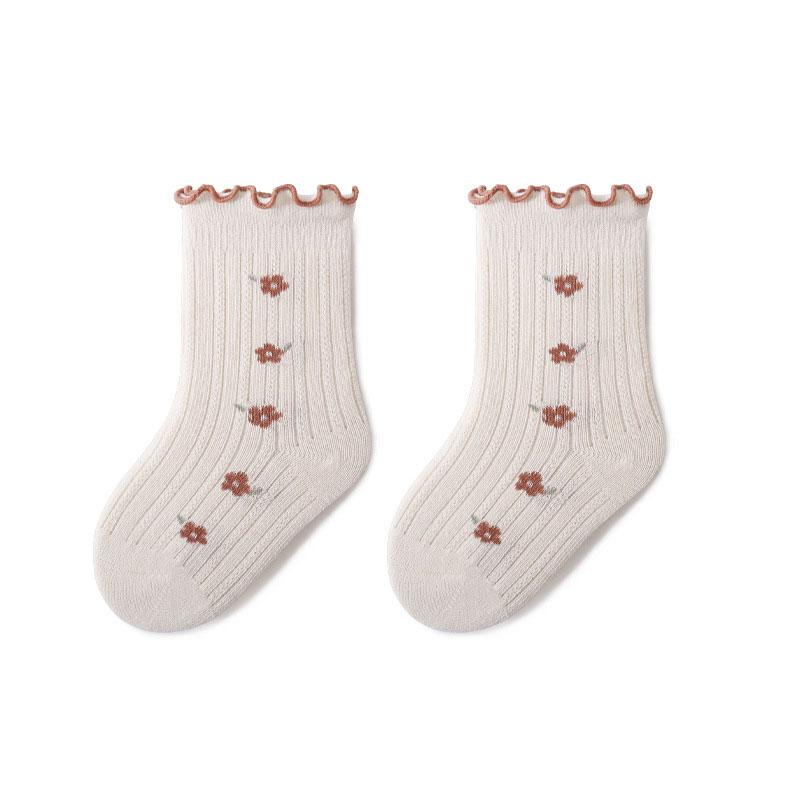 Infant Kids Girl Cotton Socks Baby Ruffles Vintage Floor Socks 0-5Y Baby Children Socks For Princess Cute Socks Flower