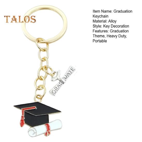 Брелок для ключей в виде выпускной шапки, прочный металлический, класс 2025 года, выпускной бакалавр, шляпа, брелок, держатель, сумка, рюкзак, подвесное украшение